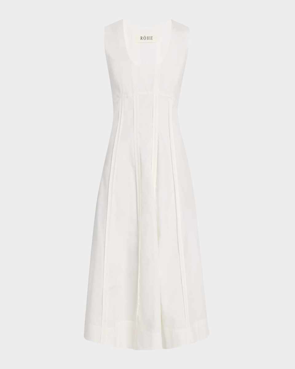 Sculptural Poplin Midi Dress